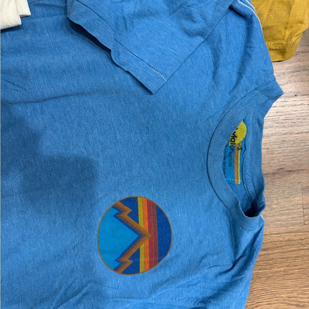 Aviator Nation Short Sleeve Graphic Tee - Blue, Gray, Mustard, Cream - Picture 3 of 3